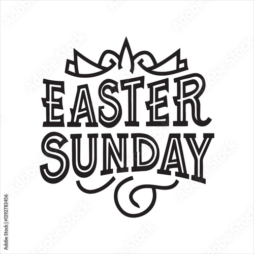 easter sunday silhouette vector art illustration