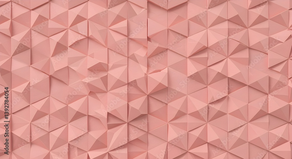 Fototapeta premium Generative AI, Geometric tile art, abstract floral shapes made of hexagonal and triangle tiles, background image