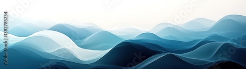 Abstract blue wave landscape.