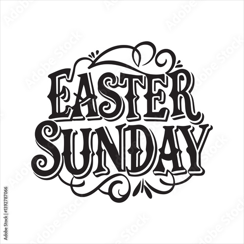 easter sunday silhouette vector art illustration