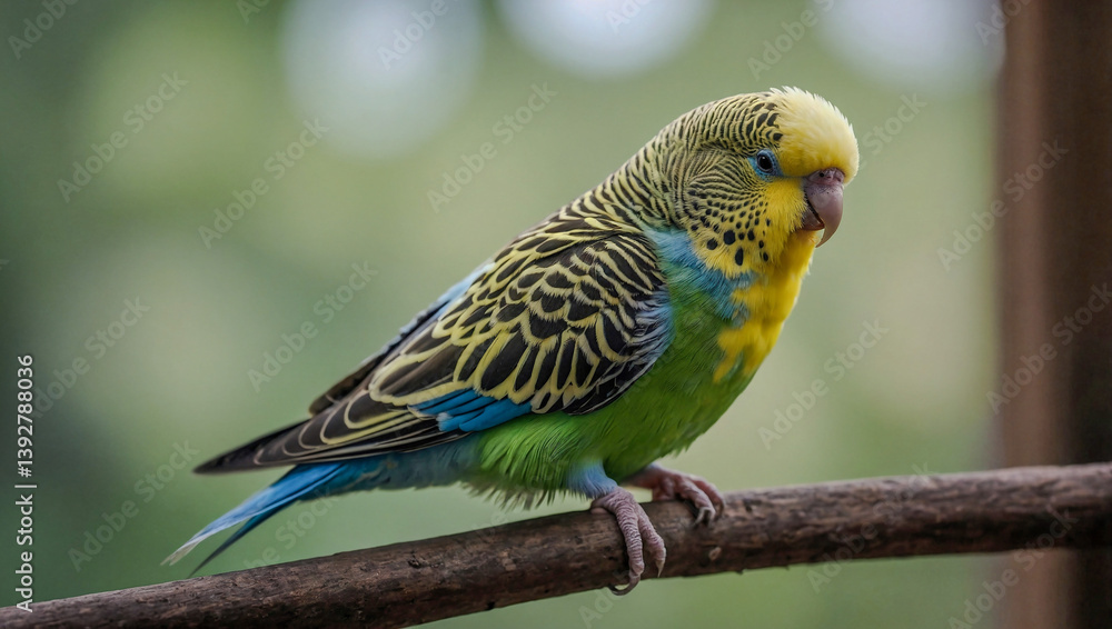 Fototapeta premium Budgie bird isolated on a transparent background.