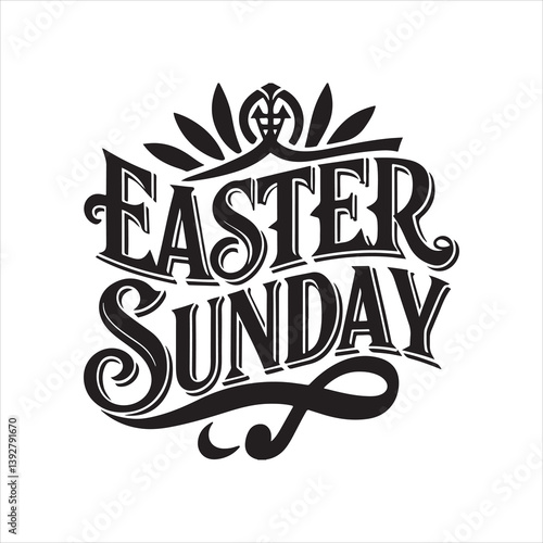 easter sunday silhouette vector art illustration