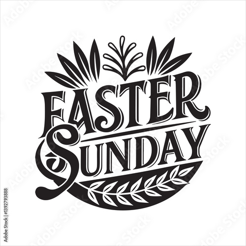 easter sunday silhouette vector art illustration