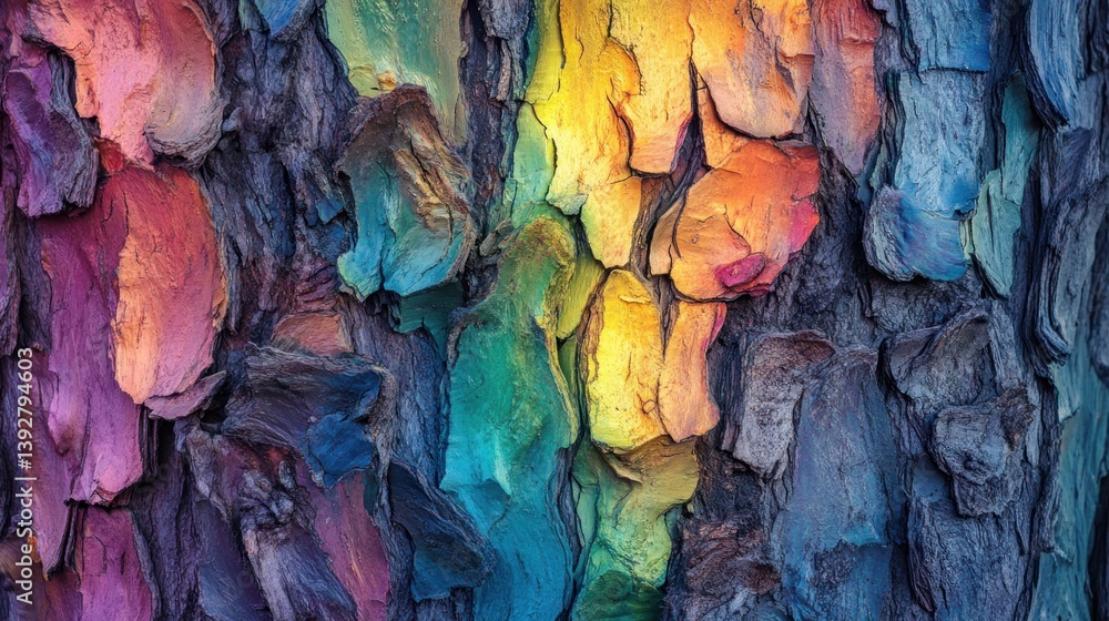 A tree with rainbow-colored bark, surreal dreamscape --ar 16:9 --v 6.1 Job ID: 99c0d580-aedf-404c-ad49-47ddb09c9b05
