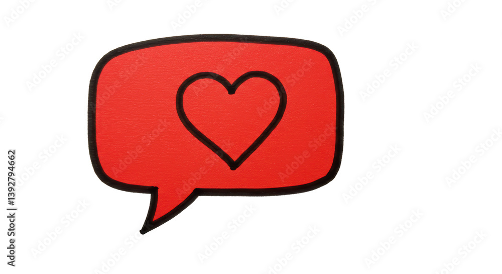 Isolated Heart Speech Bubble, Love and Communication Isolated Heart Speech Bubble, Love and Communication