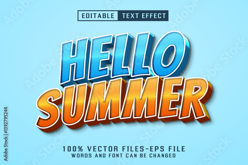Hello Summer 3d Text - Editable Text Effect