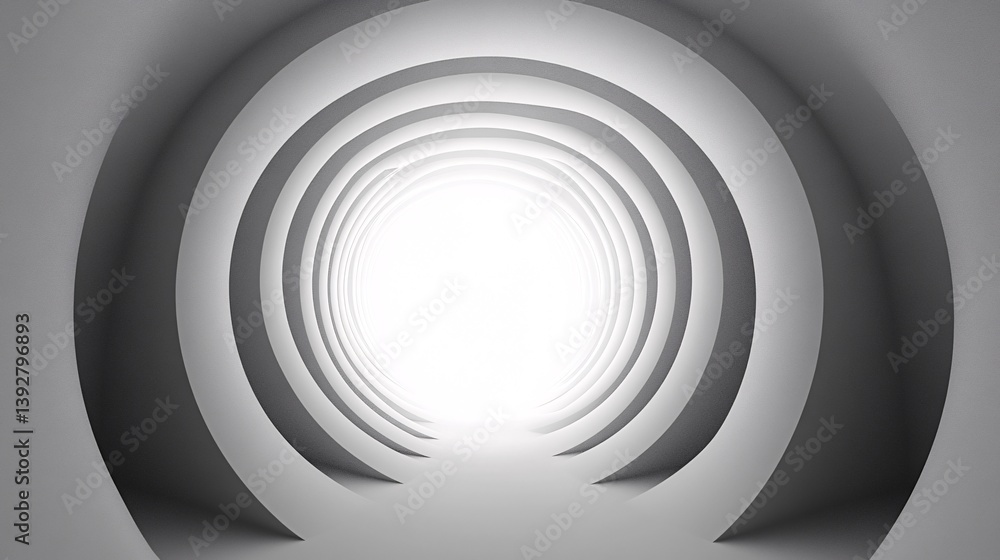 Fototapeta premium Futuristic Circular Tunnel of Light Illumination - Abstract Technology Background Concept