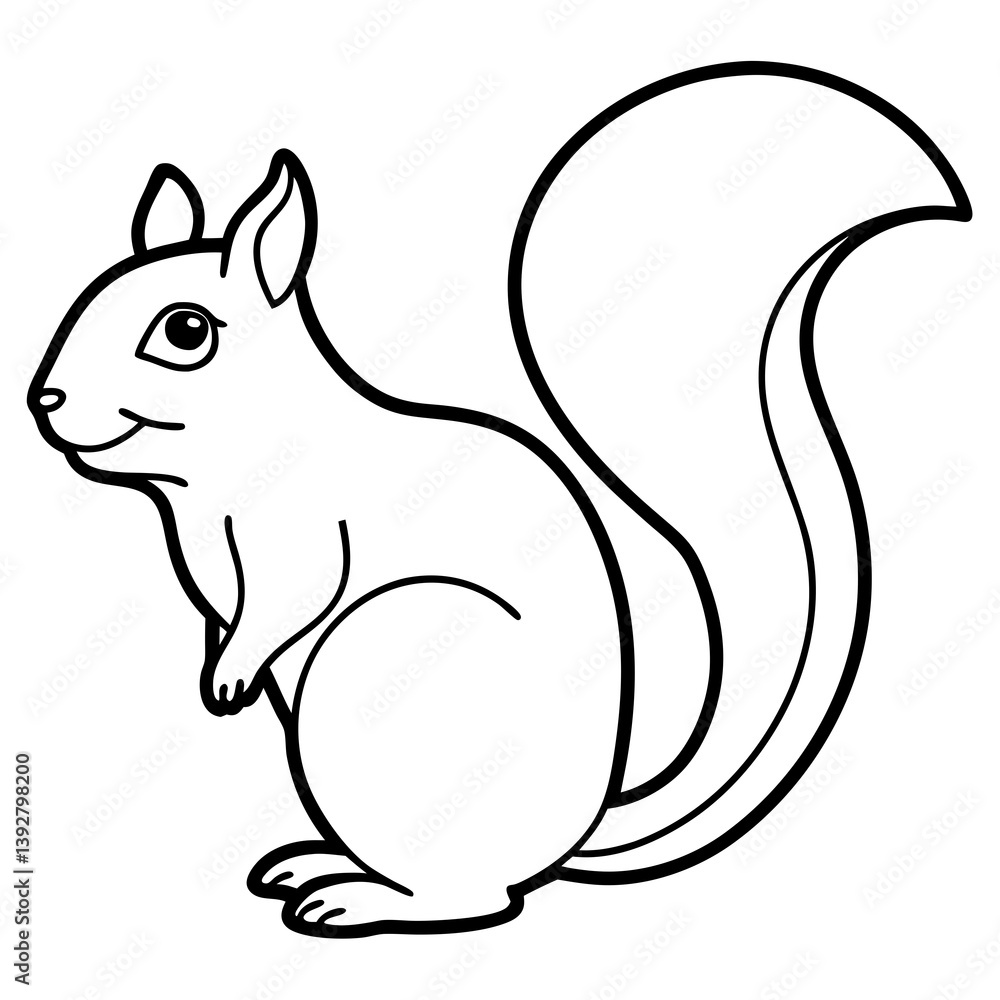 Continuous Line Squirrel Illustration Continuous Line Squirrel Illustration