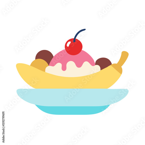  Elegant Banana Split Illustration for Menus