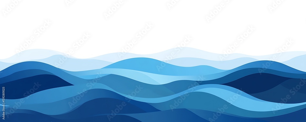 Blue water waves, vector graphic, simple flat illustration with a white background, minimalist style Blue water waves, vector graphic, simple flat illustration with a white background, minimalist style