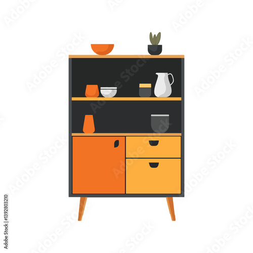 Cabinet, furniture, vector, transparent background