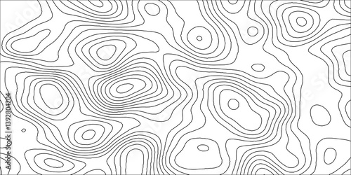 Abstract white contour wave lines topographic background, lines map seamless pattern, modern wallpaper texture and realistic design used for banner and posters, mountain relief geographic pattern.	
