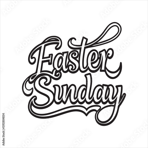 easter sunday silhouette vector art illustration