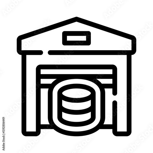 data warehouse line icon