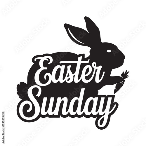 easter sunday silhouette vector art illustration