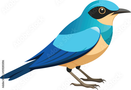 Beautiful bird opal flycatcher vector illustration 