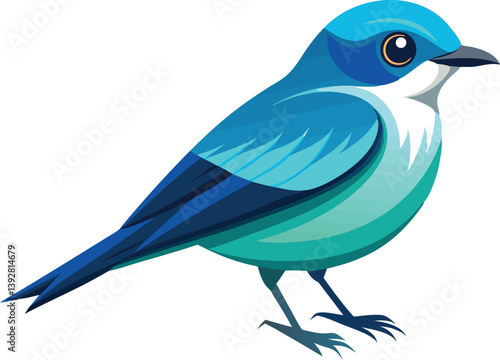 Beautiful bird opal flycatcher vector illustration 