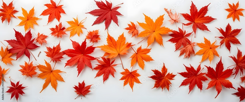 Autumn Maple Leaves, Red And Orange, Dancing On White. Fall Season Beauty, A Gentle Breeze, Capturing Seasonal Change. Nature's Grace, A Striking Contrast. Autumn Maple Leaves, Red And Orange, Dancing On White. Fall Season Beauty, A Gentle Breeze, Capturing Seasonal Change. Nature's Grace, A Striking Contrast.
