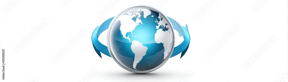 A stylized globe surrounded by blue arrows, symbolizing global connectivity and movement. A stylized globe surrounded by blue arrows, symbolizing global connectivity and movement.