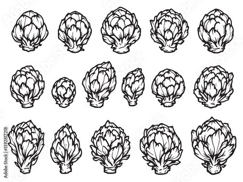 Brussels sprouts line art
