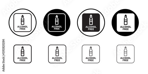 Alcohol free icon vector logo set collection for web app ui
