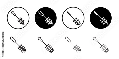 Bottle sweeper cleaning brush icon vector logo set collection for web app ui