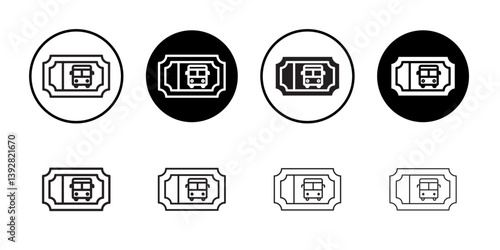 Bus Ticket icon vector logo set collection for web app ui