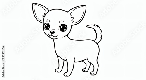 dog cartoon outline isolated on white background - for coloring page