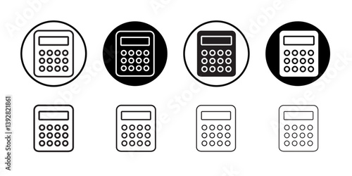 Calculator icon vector logo set collection for web app ui