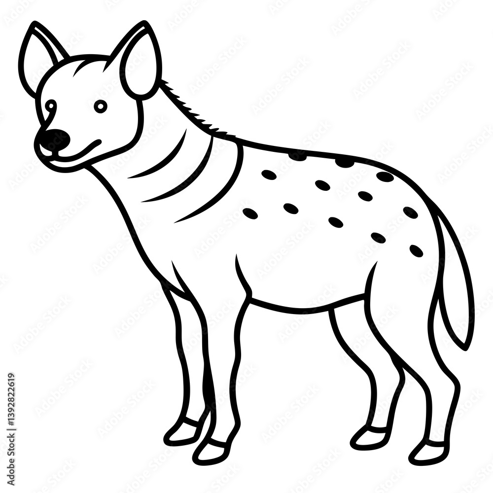 Fototapeta premium Elegant Hyena Outline Vector Illustration