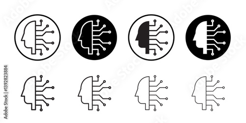 Cyborg icon vector logo set collection for web app ui