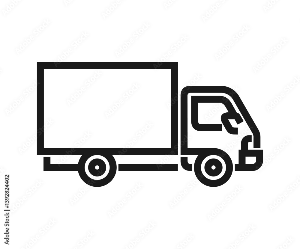 Truck icon in bold line. Emblem for delivery service Truck icon in bold line. Emblem for delivery service