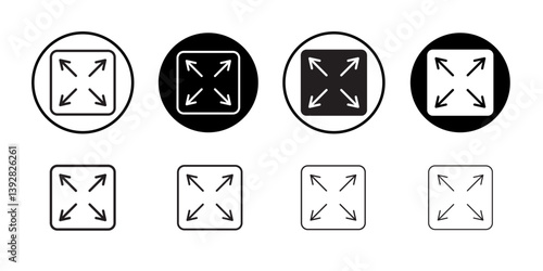 Full screen icon vector logo set collection for web app ui