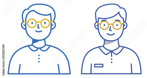 Man Wearing Glasses Avatar Set
