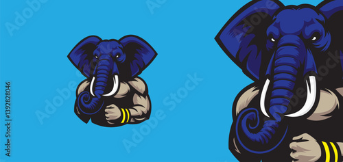 Mighty Elephant Mascot Logo - Powerful Vector Design