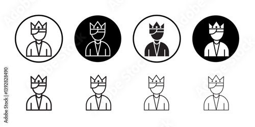 King icon vector logo set collection for web app ui