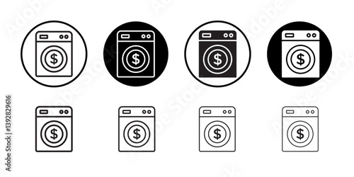 Money laundering icon vector logo set collection for web app ui