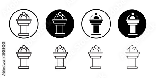 News presenter on TV Show icon vector logo set collection for web app ui