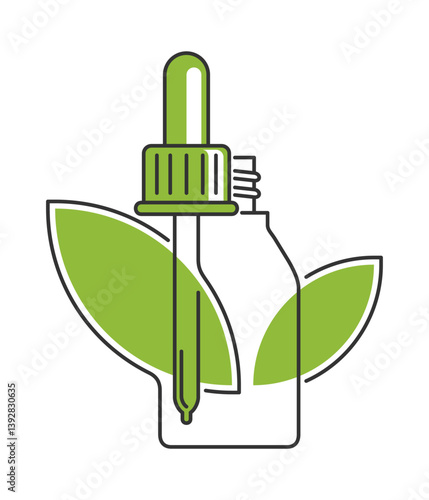 Essential Oil icon - flacon in thin line, simple but catchy