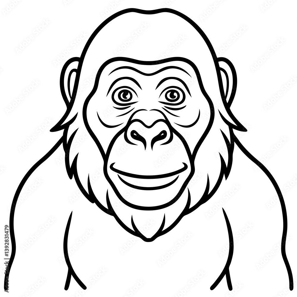 Elegant One-Line Orangutan Vector Design Elegant One-Line Orangutan Vector Design