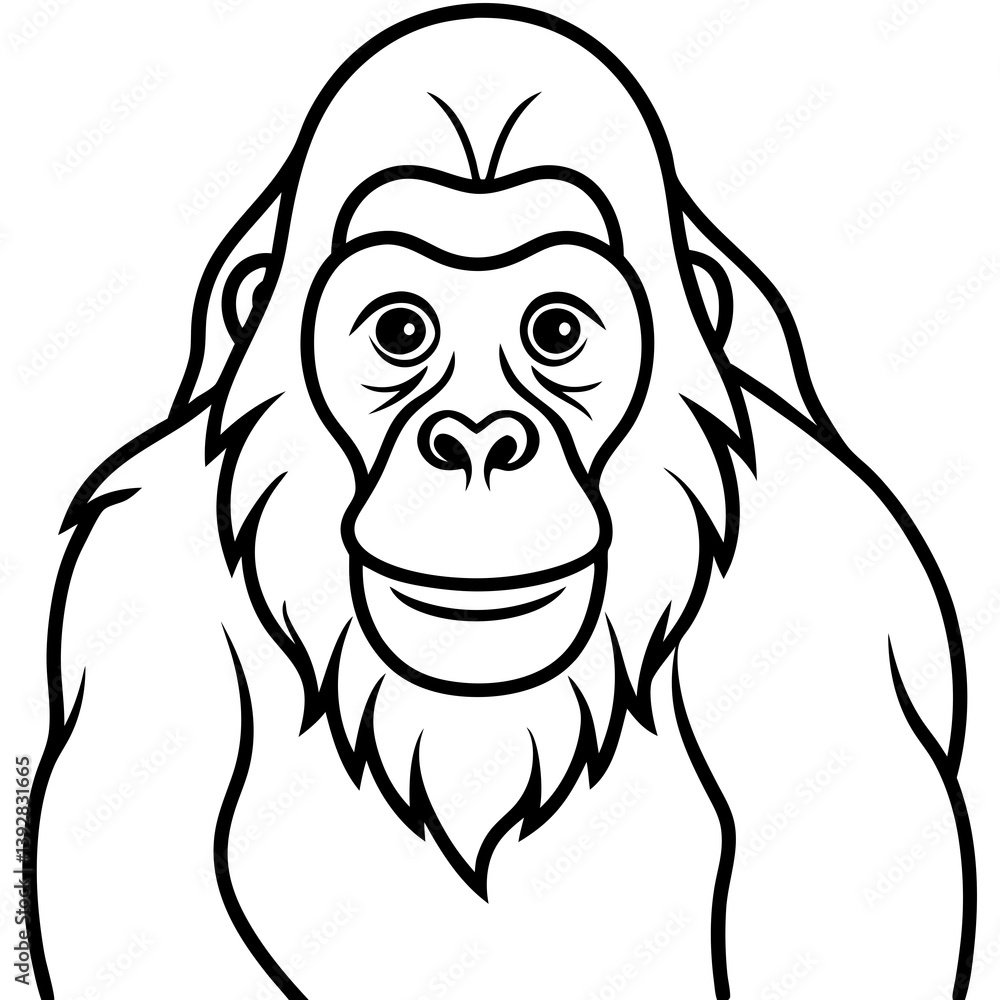 Elegant One-Line Orangutan Vector Design Elegant One-Line Orangutan Vector Design