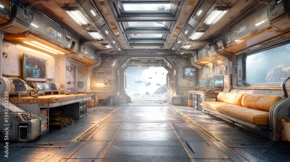 Fototapeta premium Exploring the Boundless Universe: A Cozy Room for Thinking About Space and Technology Innovations