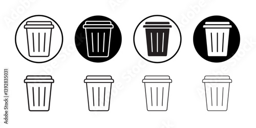 Trash icon vector logo set collection for web app ui