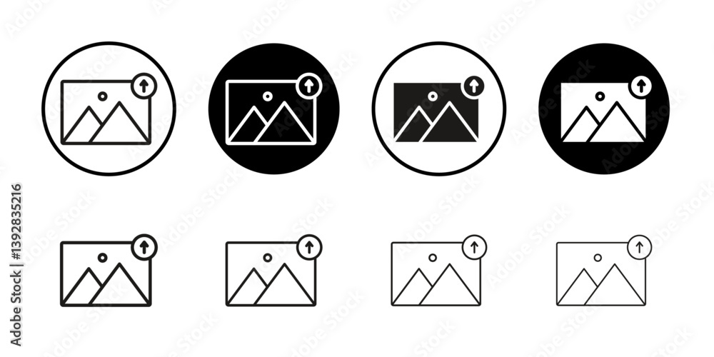 Upload photo icon vector logo set collection for web app ui Upload photo icon vector logo set collection for web app ui