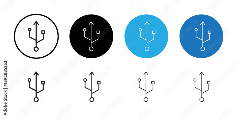 Usb icon vector logo set collection for web app ui Usb icon vector logo set collection for web app ui
