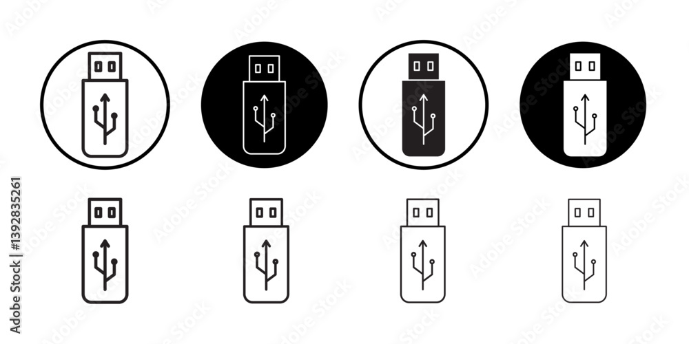 Usb stick icon vector logo set collection for web app ui Usb stick icon vector logo set collection for web app ui