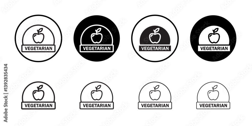 Naklejka premium Vegetarian food diet icon vector logo set collection for web app ui