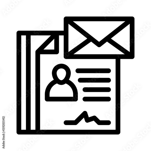 cover letter line icon