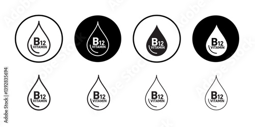 Vitamin B12 drop icon vector logo set collection for web app ui