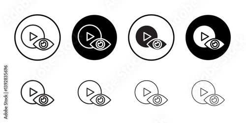 video Views icon vector logo set collection for web app ui